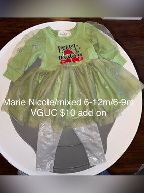 Marie Nicole Green Merry Christmas Tutu Dress for Girls